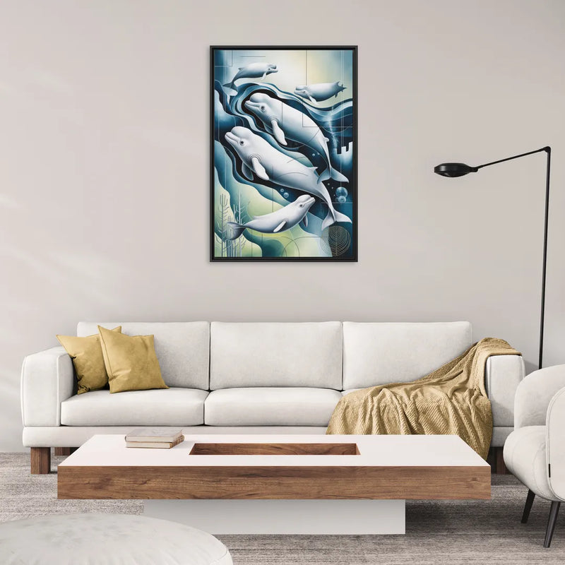 Beluga Waters - Living Room Black Frame Canvas