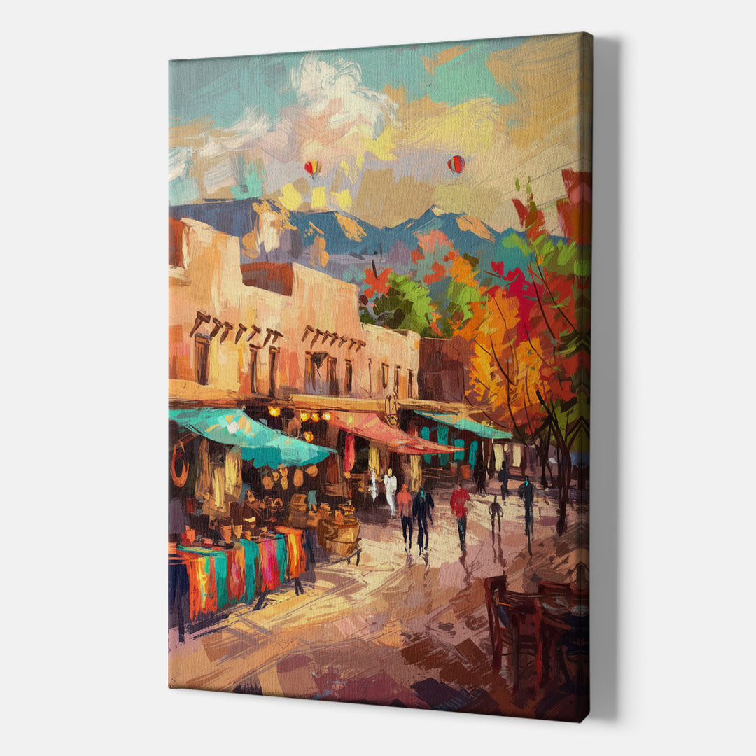 Santa Fe Historic Plaza - Canvas Wall Art Indoor