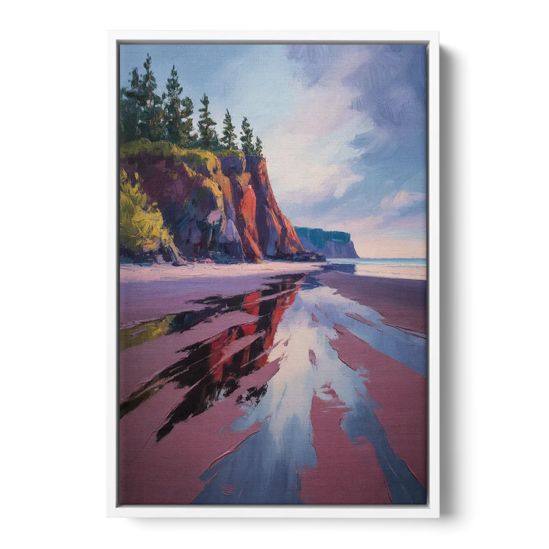 Red Sand Shores - White Frame Canvas