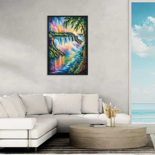 Niagara Falls Nature Trail - Living Room Black Frame Canvas