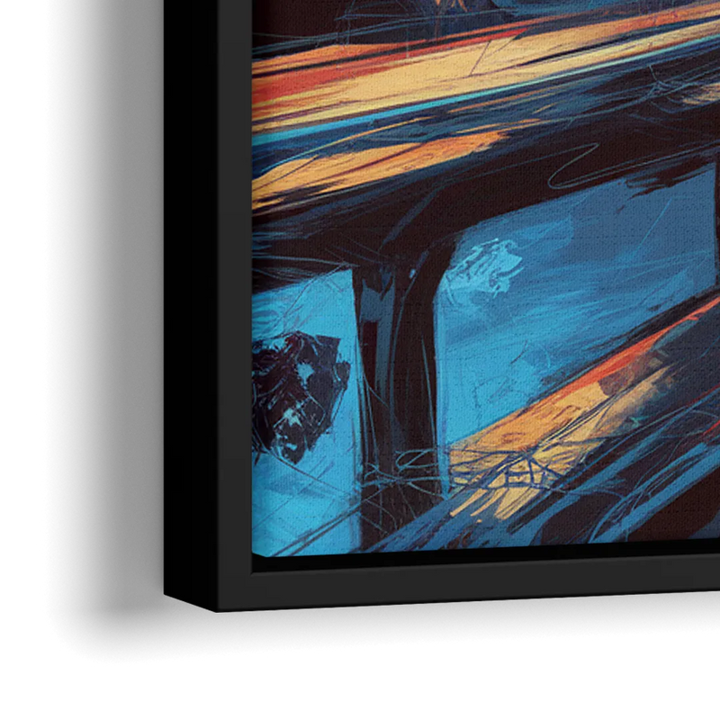 Oklahoma City Thunder Skyline - Close-Up Black Frame Canvas