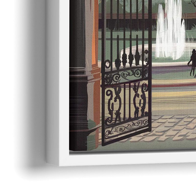 New Orleans Jackson Square - Close-Up White Frame Canvas