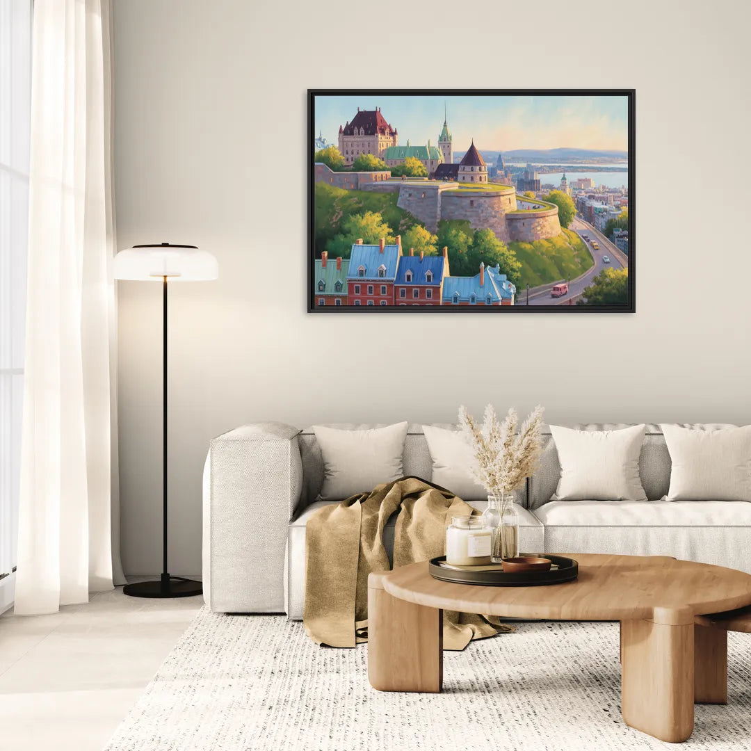 Quebec Fortress Walls - Living Room Black Frame Canvas