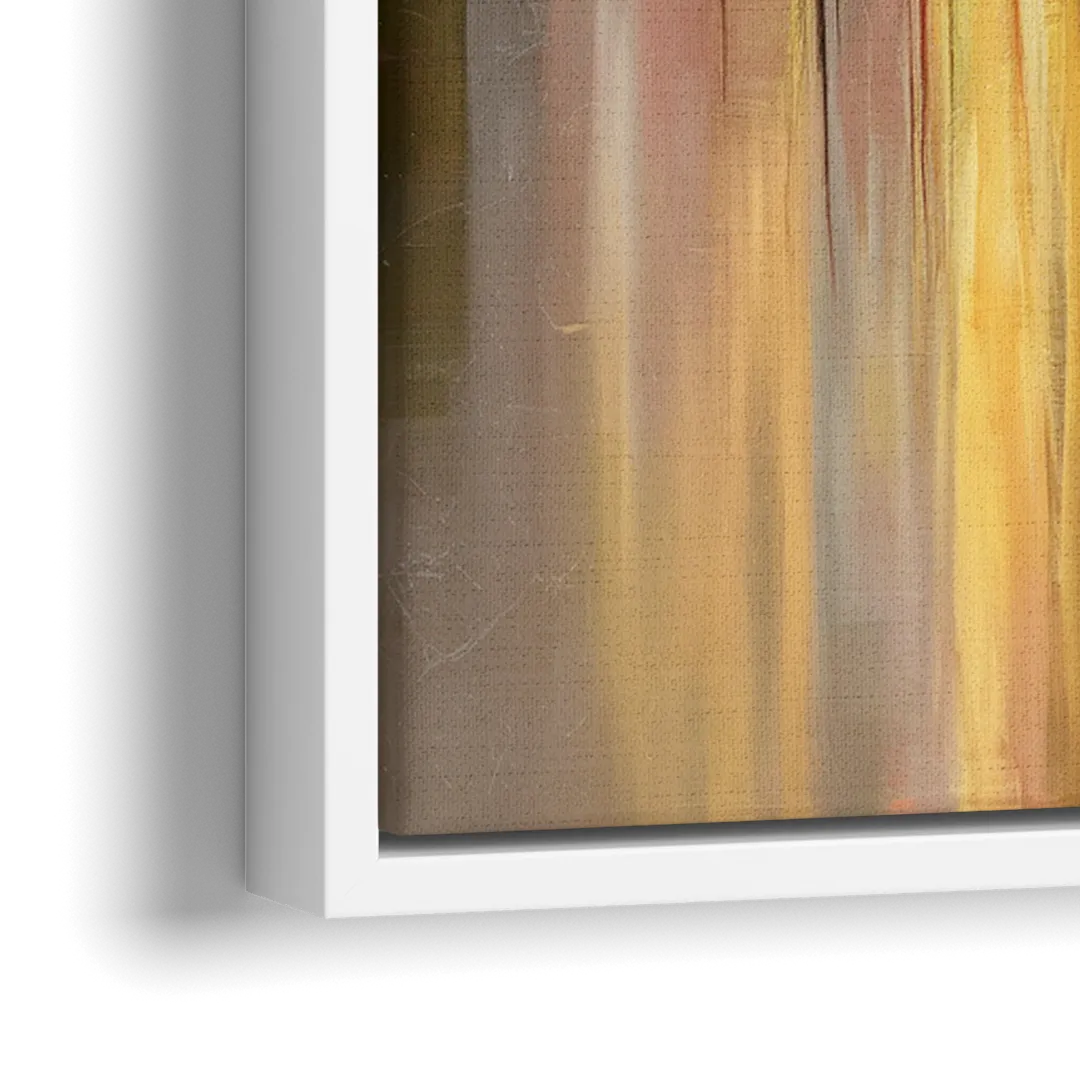 Houston Skyline Silhouette - Close-Up White Frame Canvas