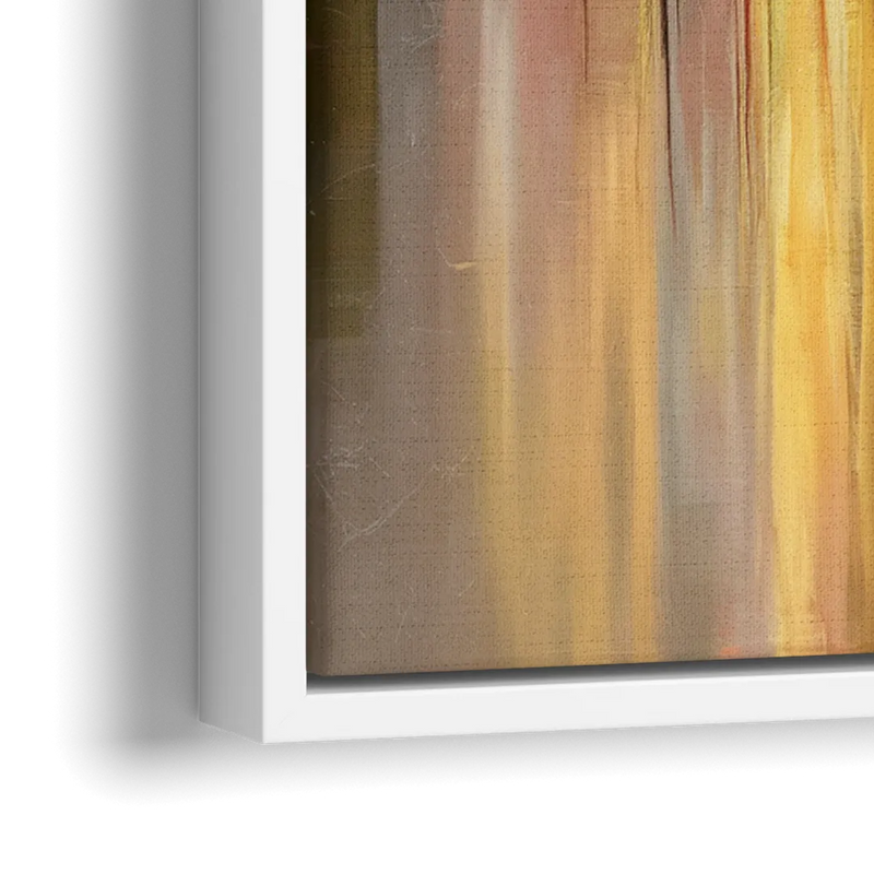 Houston Skyline Silhouette - Close-Up White Frame Canvas