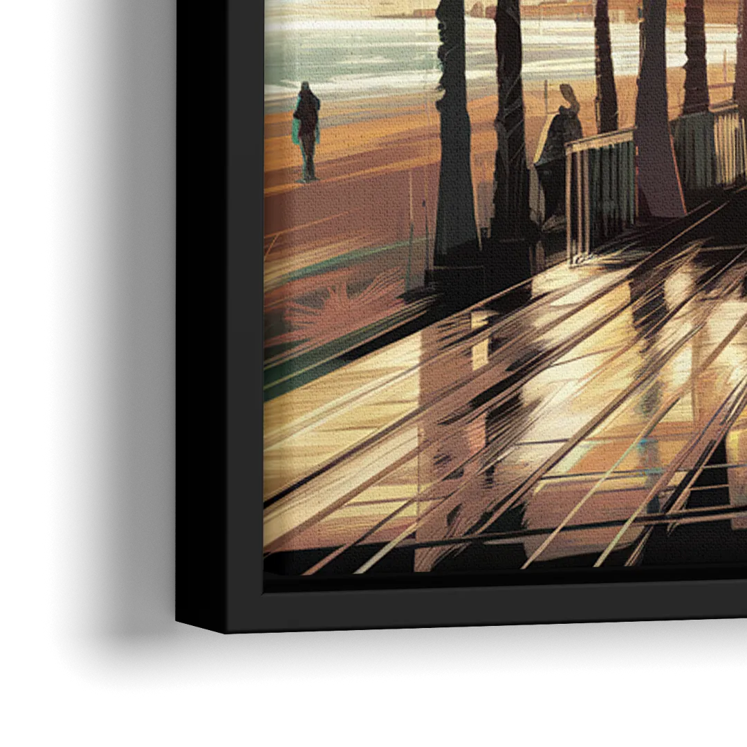 Los Angeles Venice Beach Boardwalk - Close-Up Black Frame Canvas