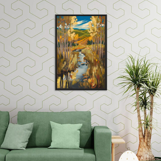 Aspen Nature Escape - Living Room Black Frame Canvas