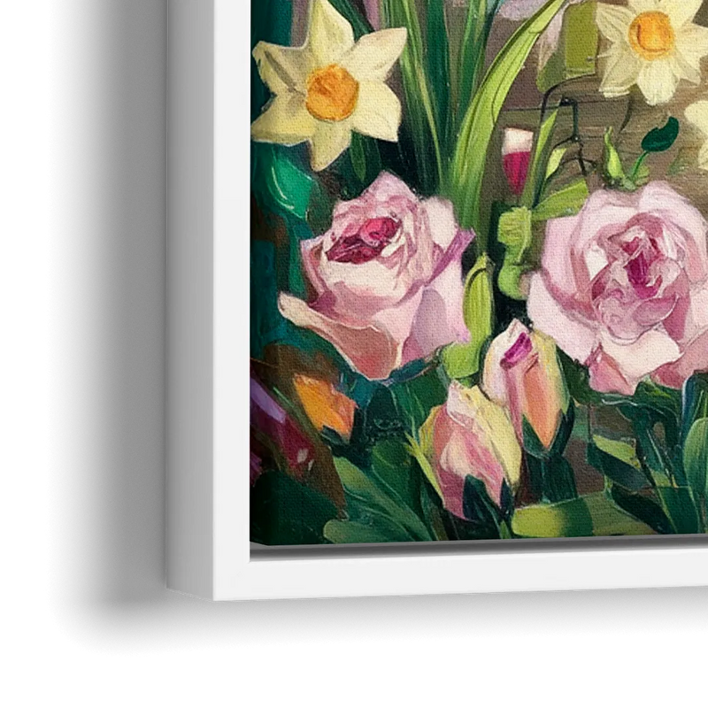 Norfolk Botanical Gardens - Close-Up White Frame Canvas
