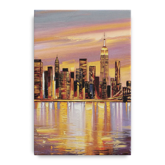 New York City Skyline at Dusk - Canvas Wall Art