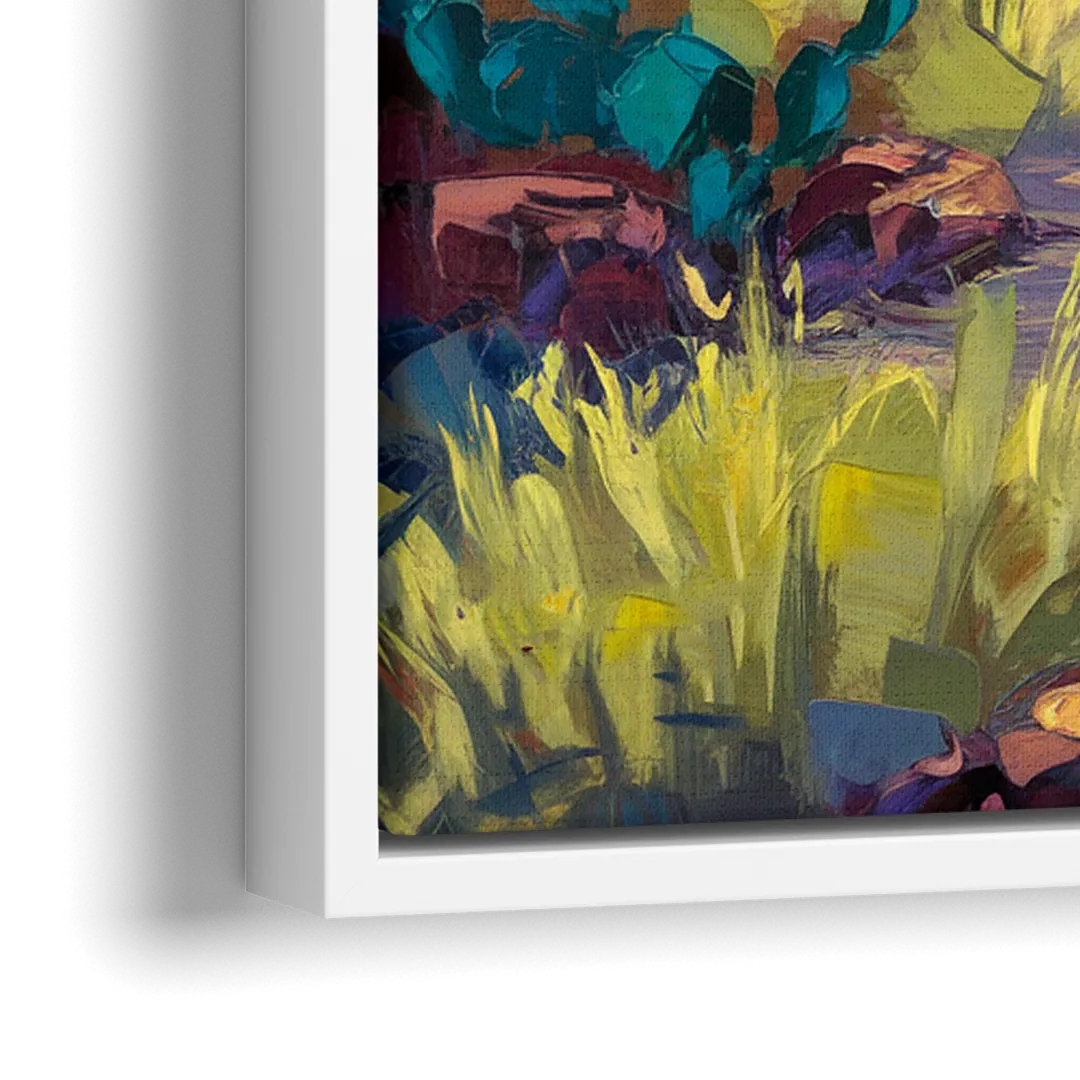 Santa Fe Sunlit Horizon - Close-Up White Frame Canvas