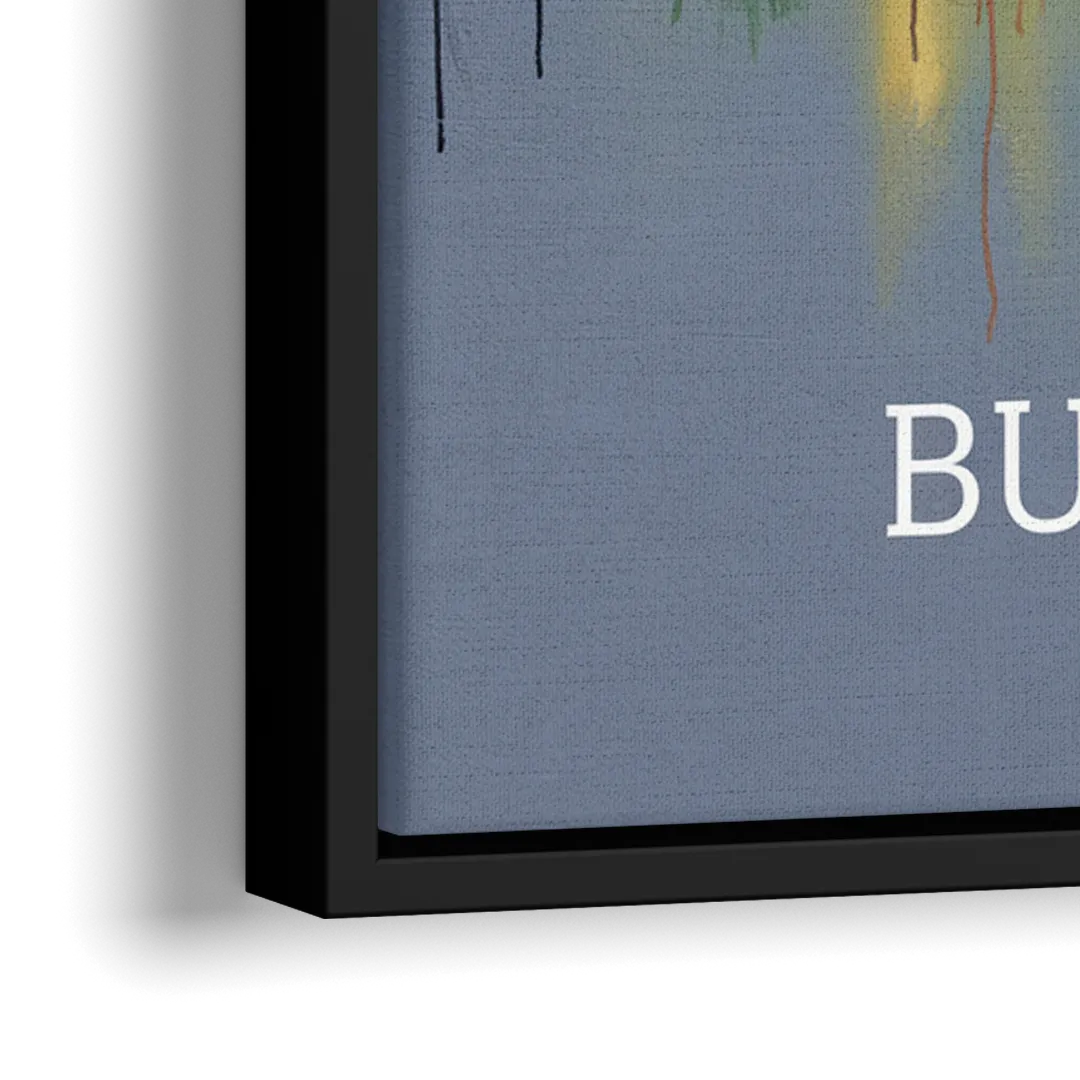 Buffalo Architectural Charm - Close-Up Black Frame Canvas