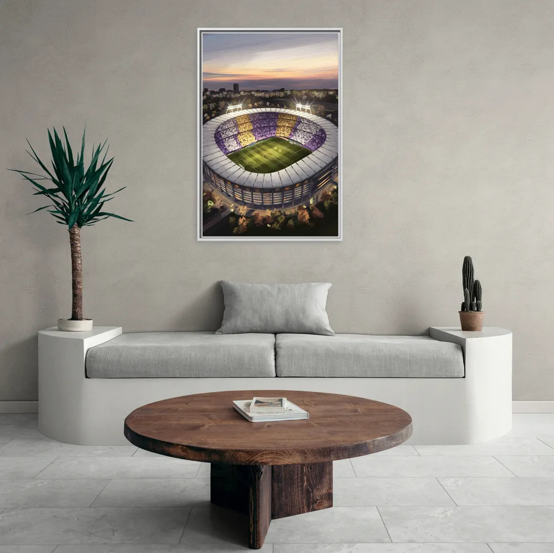 Orlando City FC Stadium Scene - Living Room White Frame Canvas