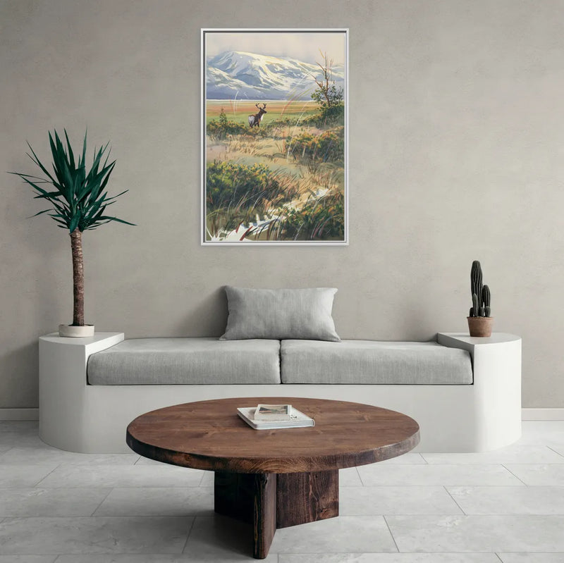 Frozen Tundra - Living Room White Frame Canvas