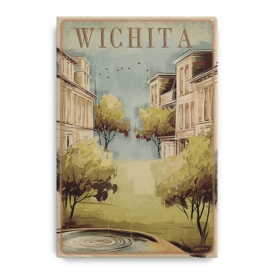 Wichita Vintage Aesthetic - Canvas Wall Art