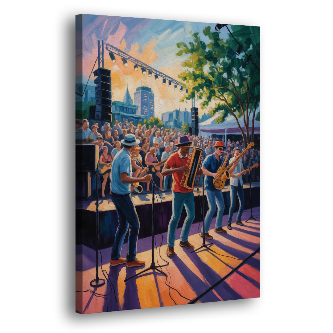 Montreal Jazz Festival Scene - Canvas Print Art Sides