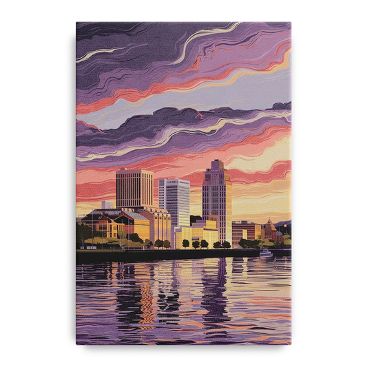 Norfolk Skyline at Sunset - Canvas Wall Art