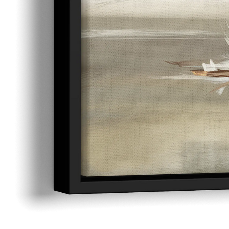 Buffalo Waterfront Serenity - Close-Up Black Frame Canvas