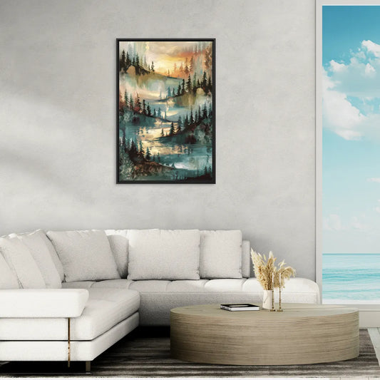 Burlington Captivating Landscapes - Living Room Black Frame Canvas