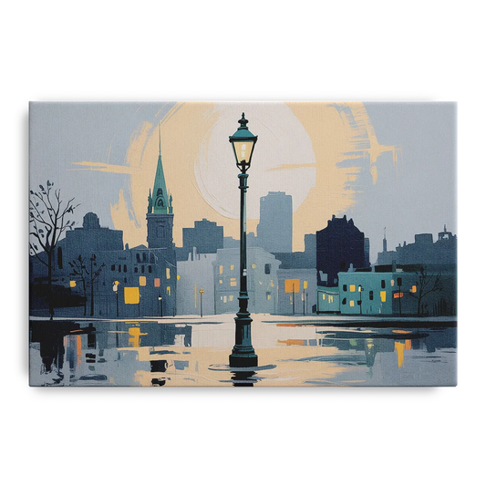 Quebec City Street Lamps - Canvas Wall Art