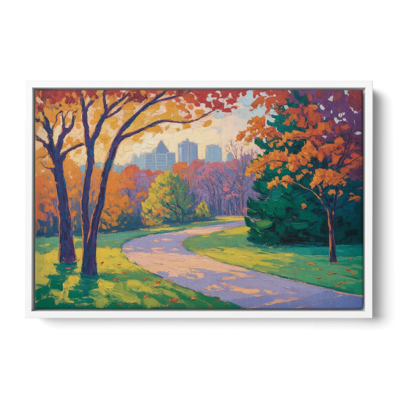 Ottawa Autumn Foliage - White Frame Canvas