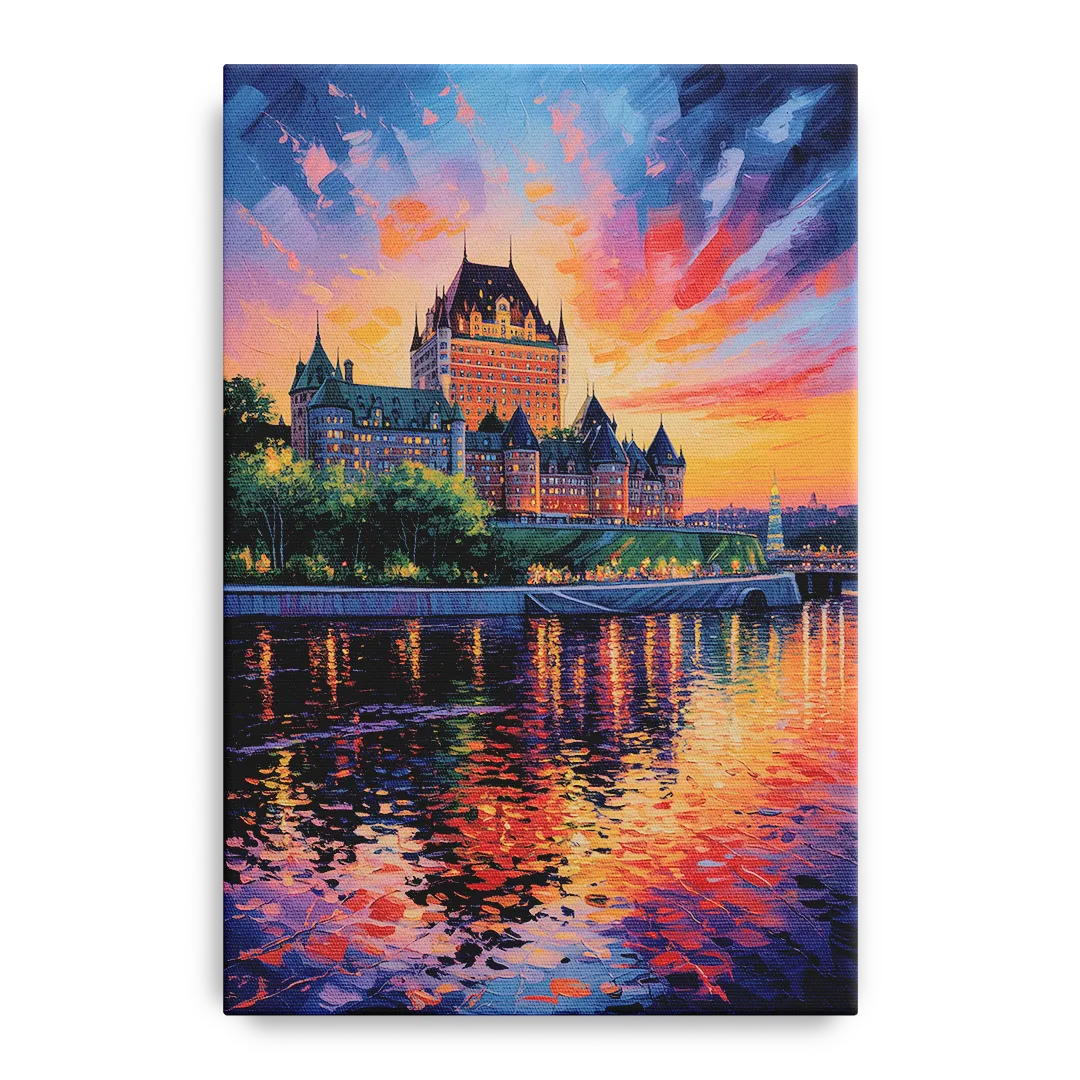 Chteau Frontenac at Sunset - Canvas Wall Art