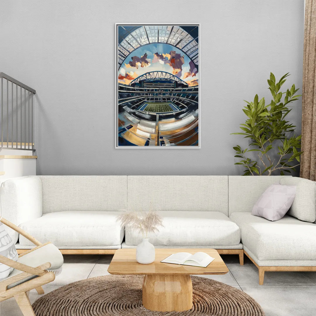 Dallas Cowboys Stadium - Living Room White Frame Canvas