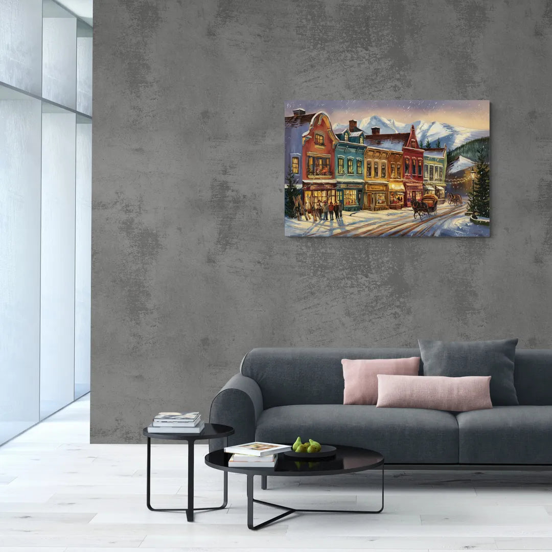 Breckenridge Historic Downtown - Canvas Wall Art Living Room
