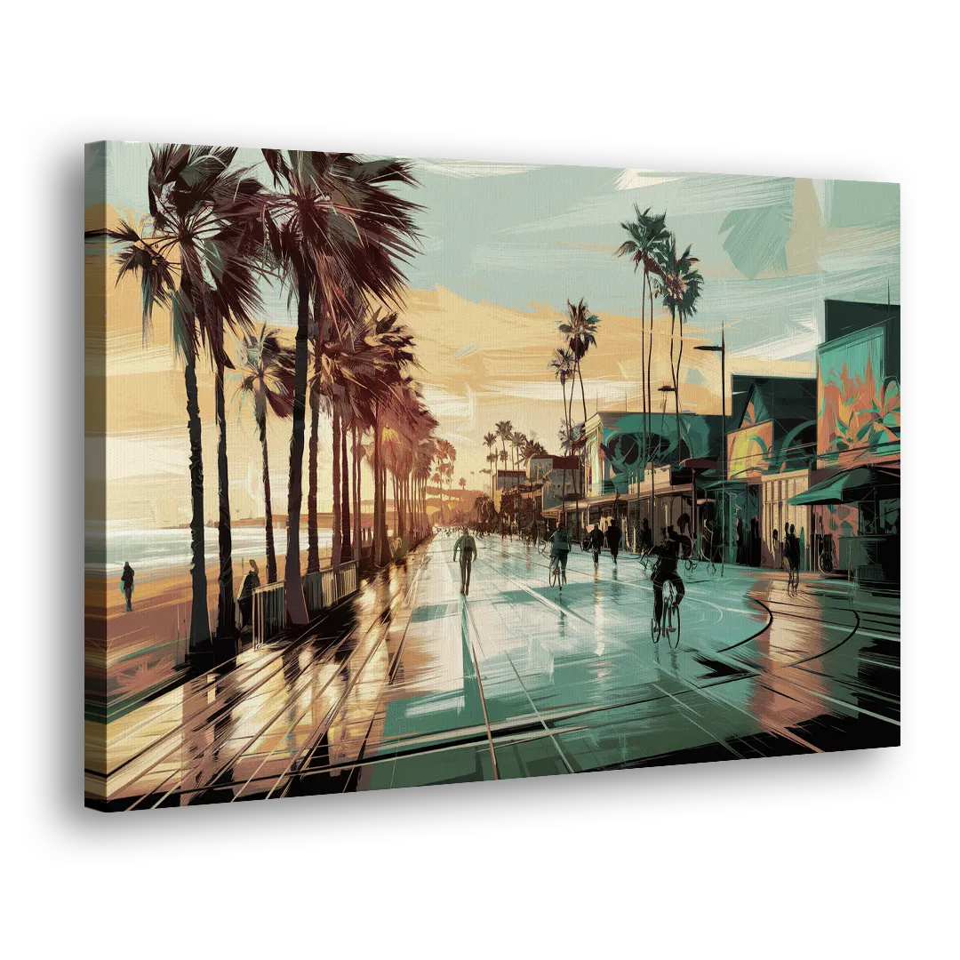 Los Angeles Venice Beach Boardwalk - Canvas Print Art Sides