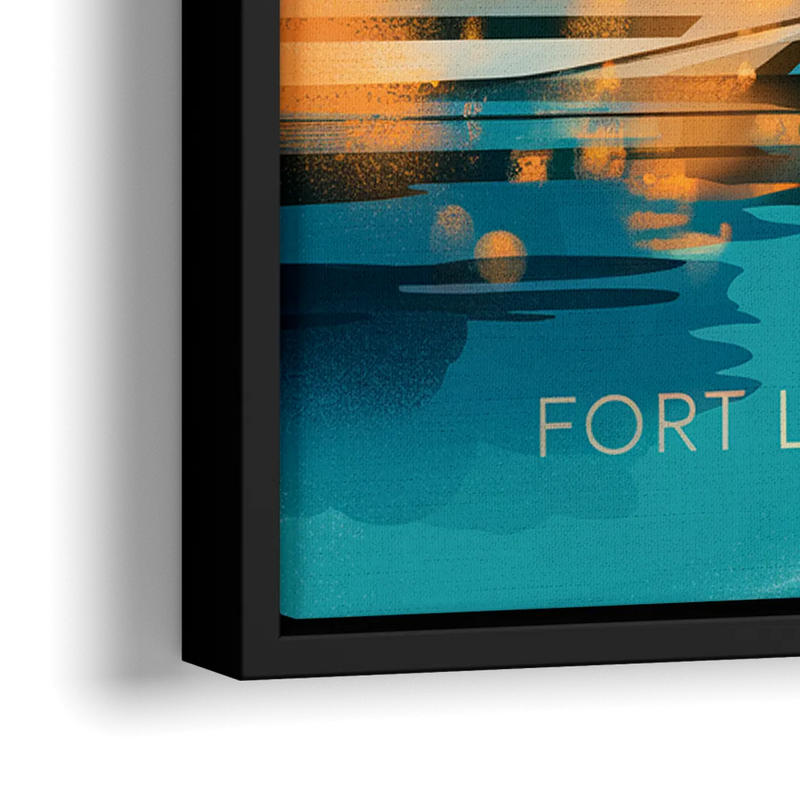 Fort Lauderdale Intracoastal Waterway - Close-Up Black Frame Canvas