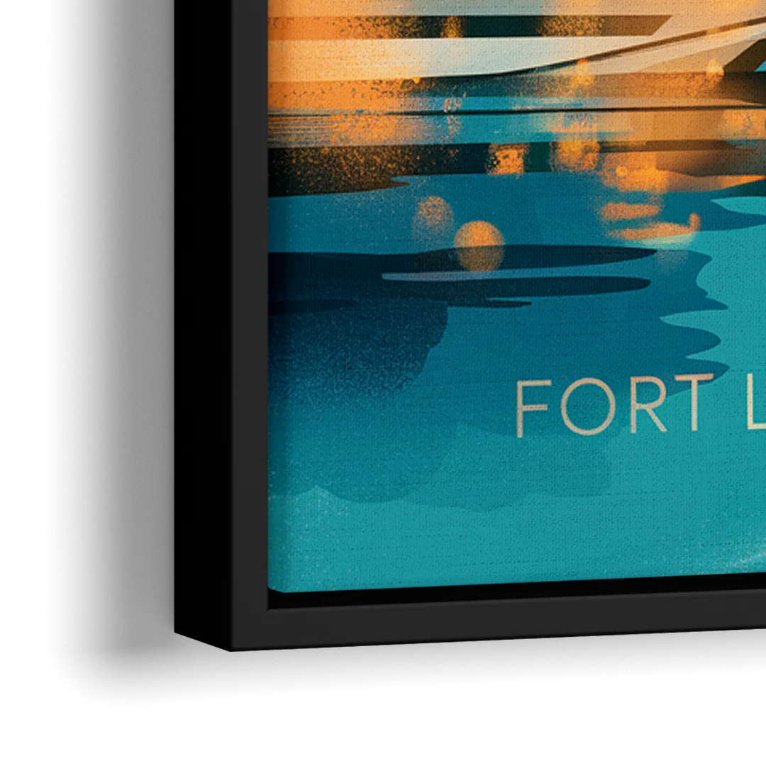 Fort Lauderdale Intracoastal Waterway - Close-Up Black Frame Canvas