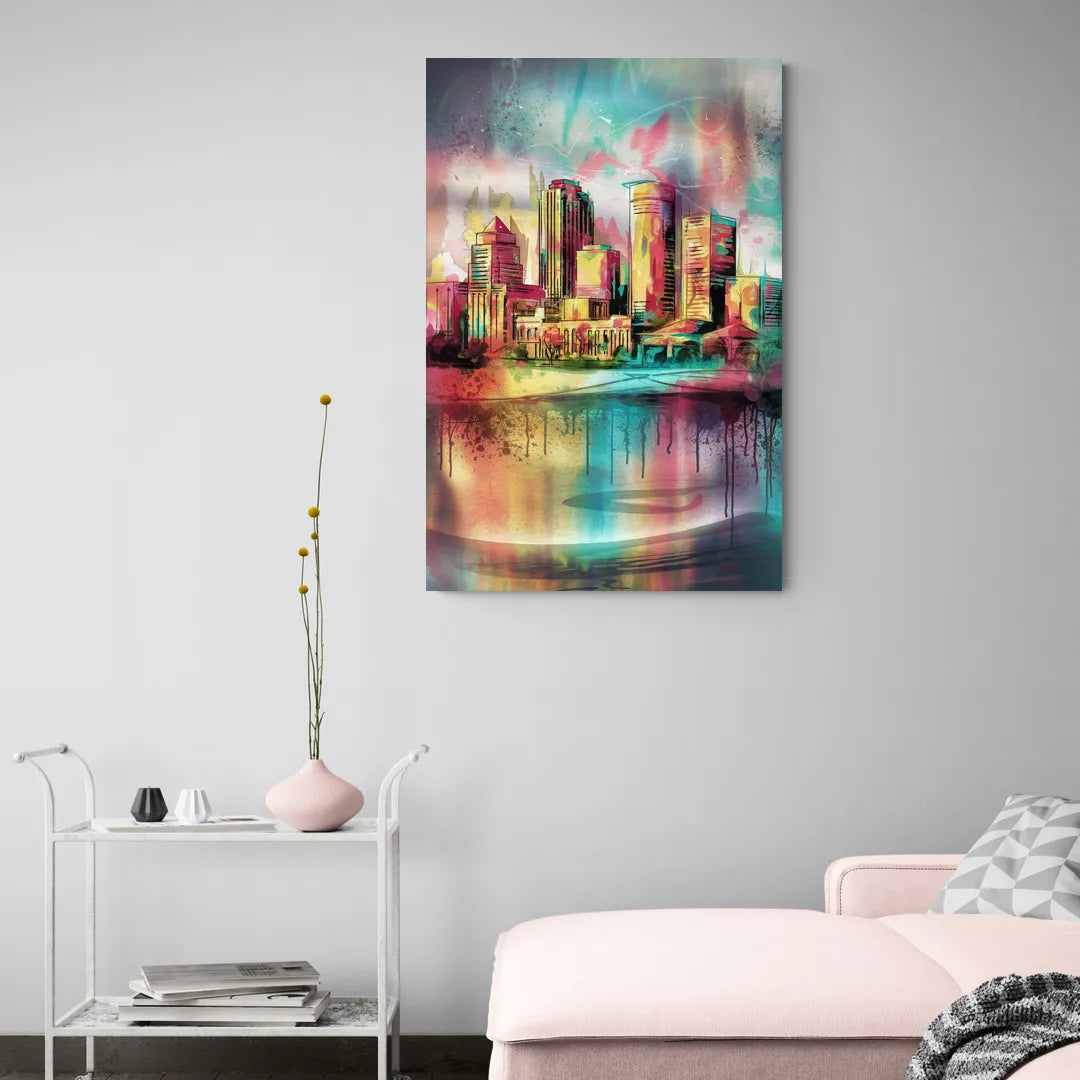 Buffalo Skyline and River - Canvas Wall Art Living Room