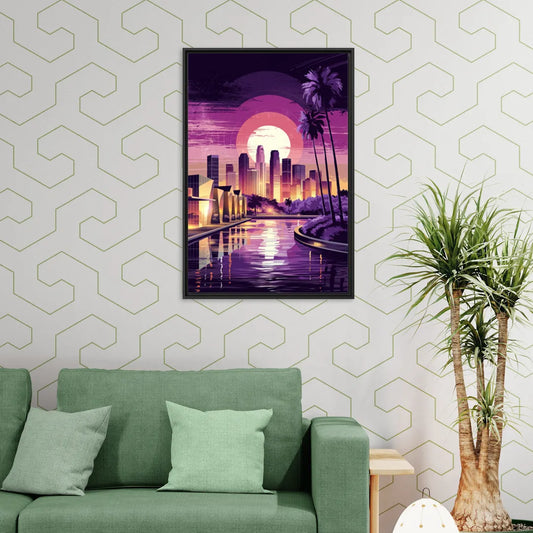 Los Angeles Art District - Living Room Black Frame Canvas