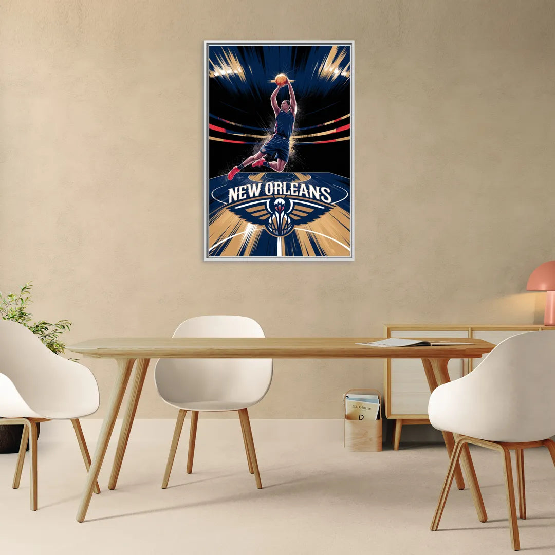 New Orleans Pelicans Team Pride - Living Room White Frame Canvas