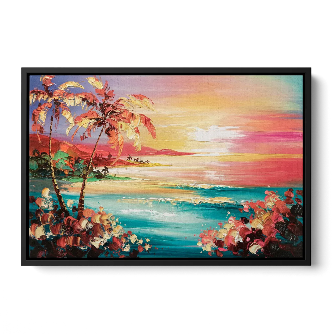 Fort Lauderdale Coastal Sunset - Black Frame Canvas
