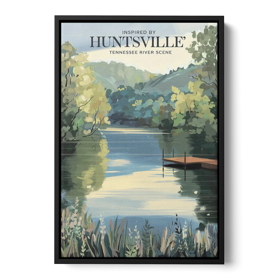 Huntsville Tennessee River Serenity - Black Frame Canvas
