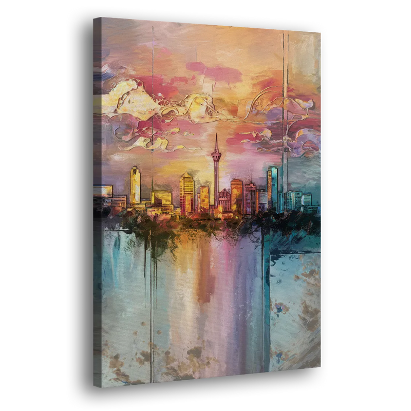 San Antonio Skyline Sunset - Canvas Print Art Sides