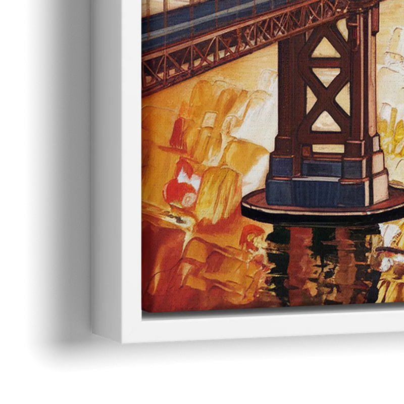 San Francisco Skyline Silhouette - Close-Up White Frame Canvas