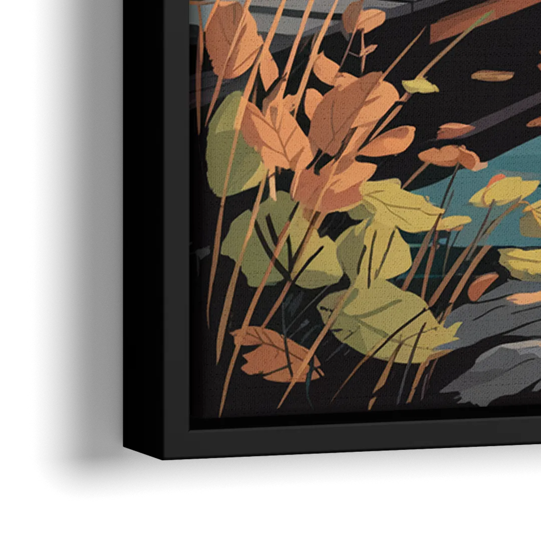 Ontario Lakeside Bliss - Close-Up Black Frame Canvas