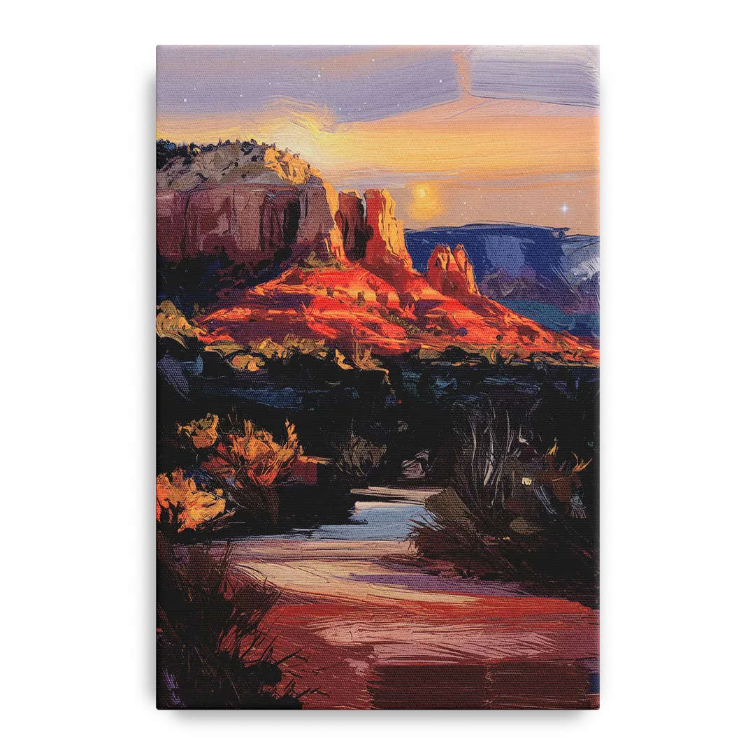 Sedona Evening Sky Glow - Canvas Wall Art