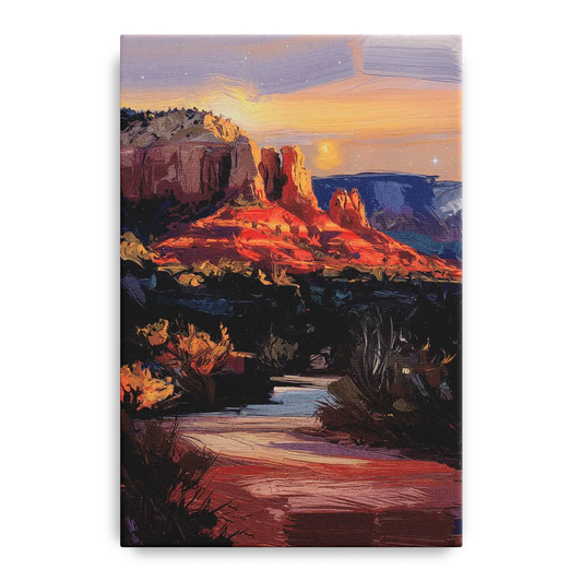 Sedona Evening Sky Glow - Canvas Wall Art