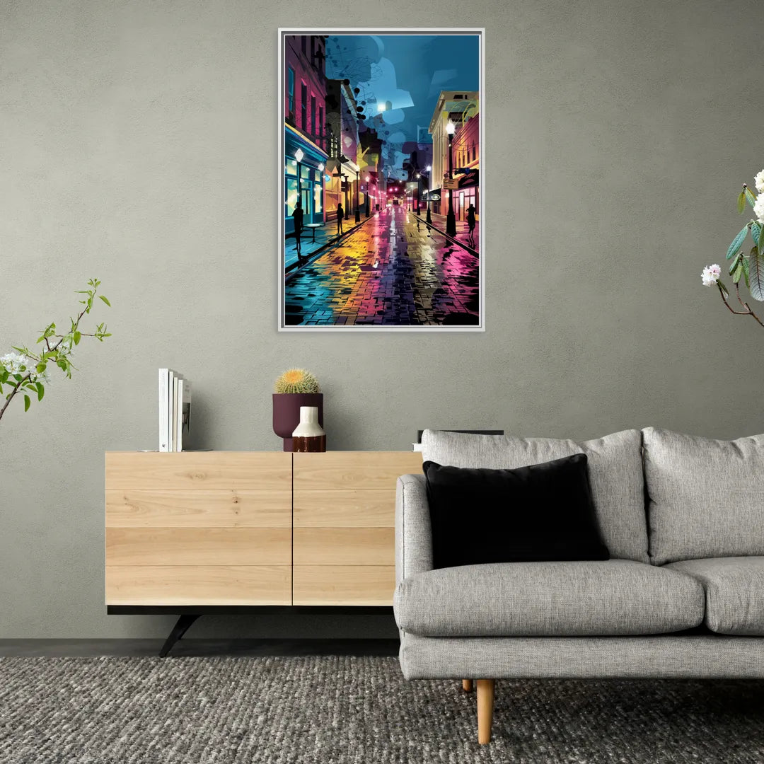 Memphis Historic Beale Street - Living Room White Frame Canvas
