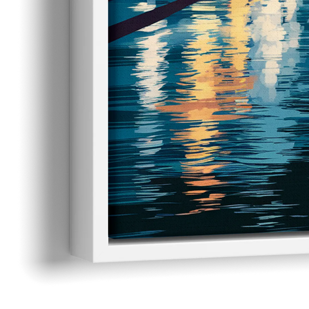 Henderson City Lights - Close-Up White Frame Canvas