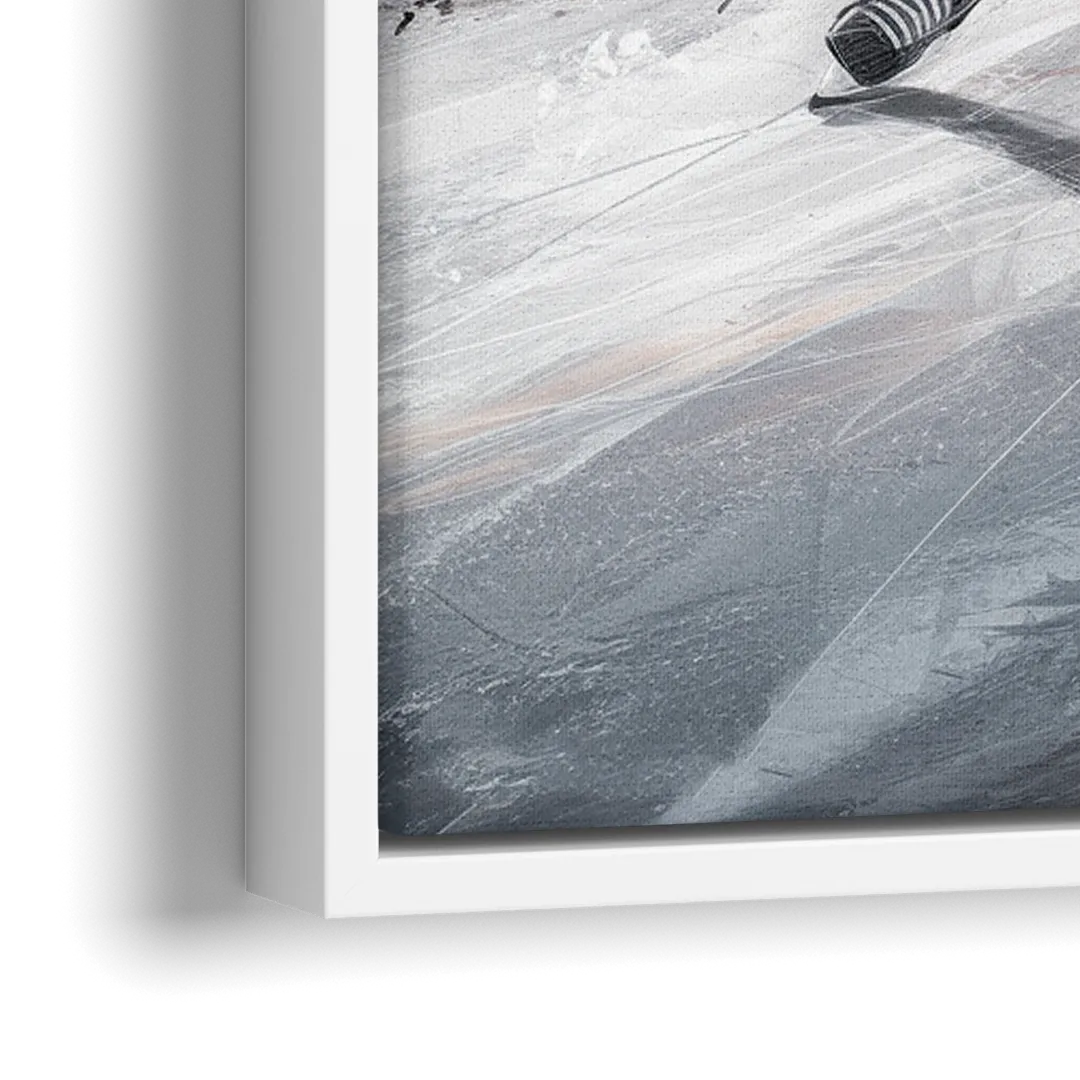 Los Angeles Kings Ice Hockey - Close-Up White Frame Canvas