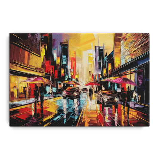 Mobile Vibrant Streets - Canvas Wall Art