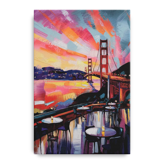 San Francisco Sunset Over the Bay - Canvas Wall Art