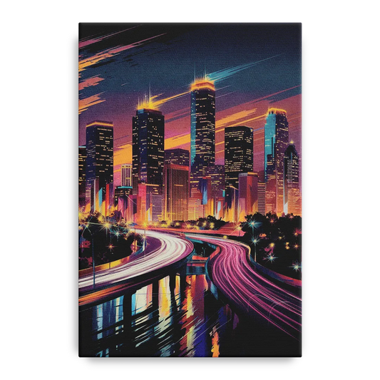 Houston City Lights - Canvas Wall Art