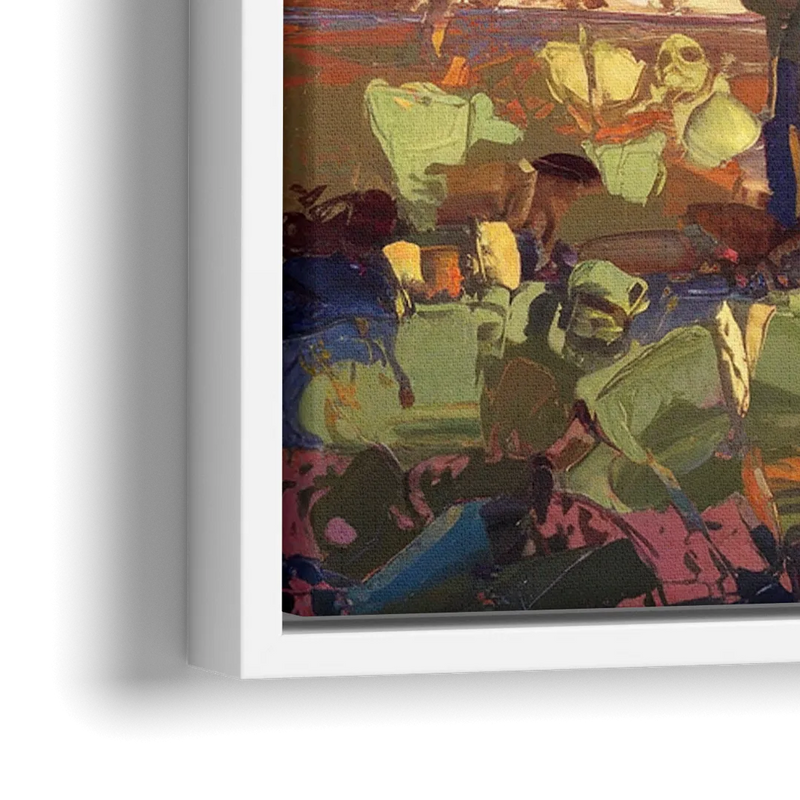 Phoenix Desert Horizon Scene - Close-Up White Frame Canvas