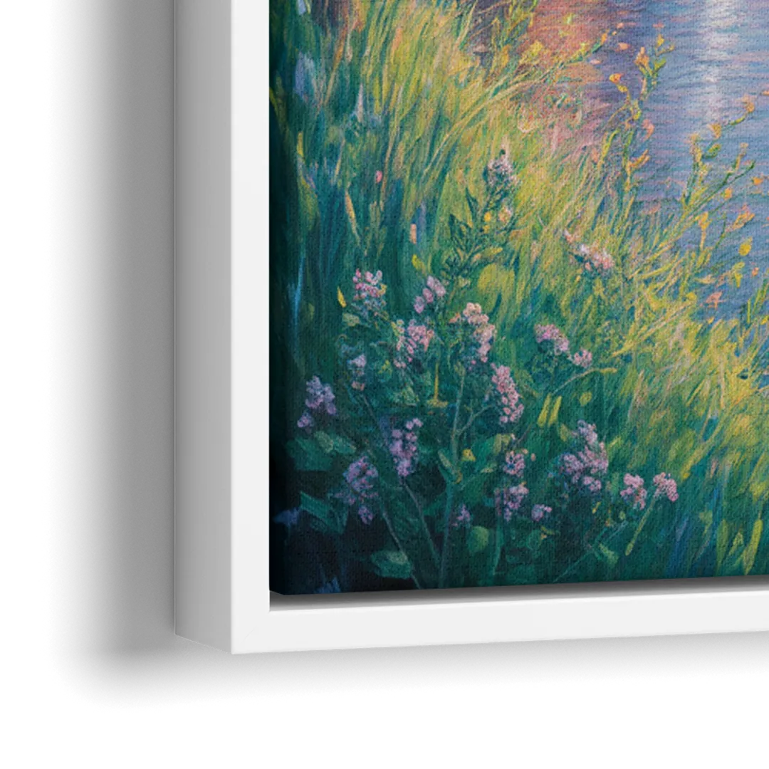 Montmorency Falls Panorama - Close-Up White Frame Canvas