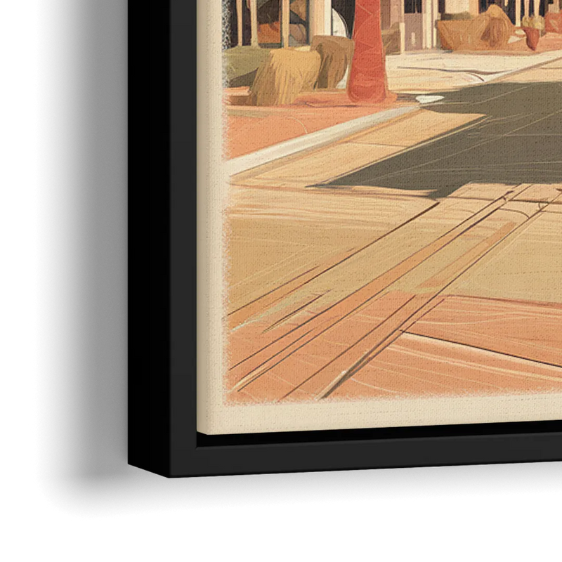 Chandler Downtown Streets - Close-Up Black Frame Canvas