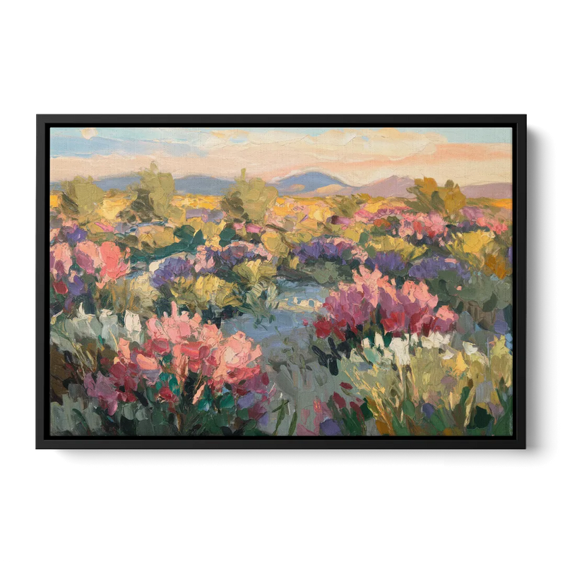 Tucson Wildflower Fields - Black Frame Canvas